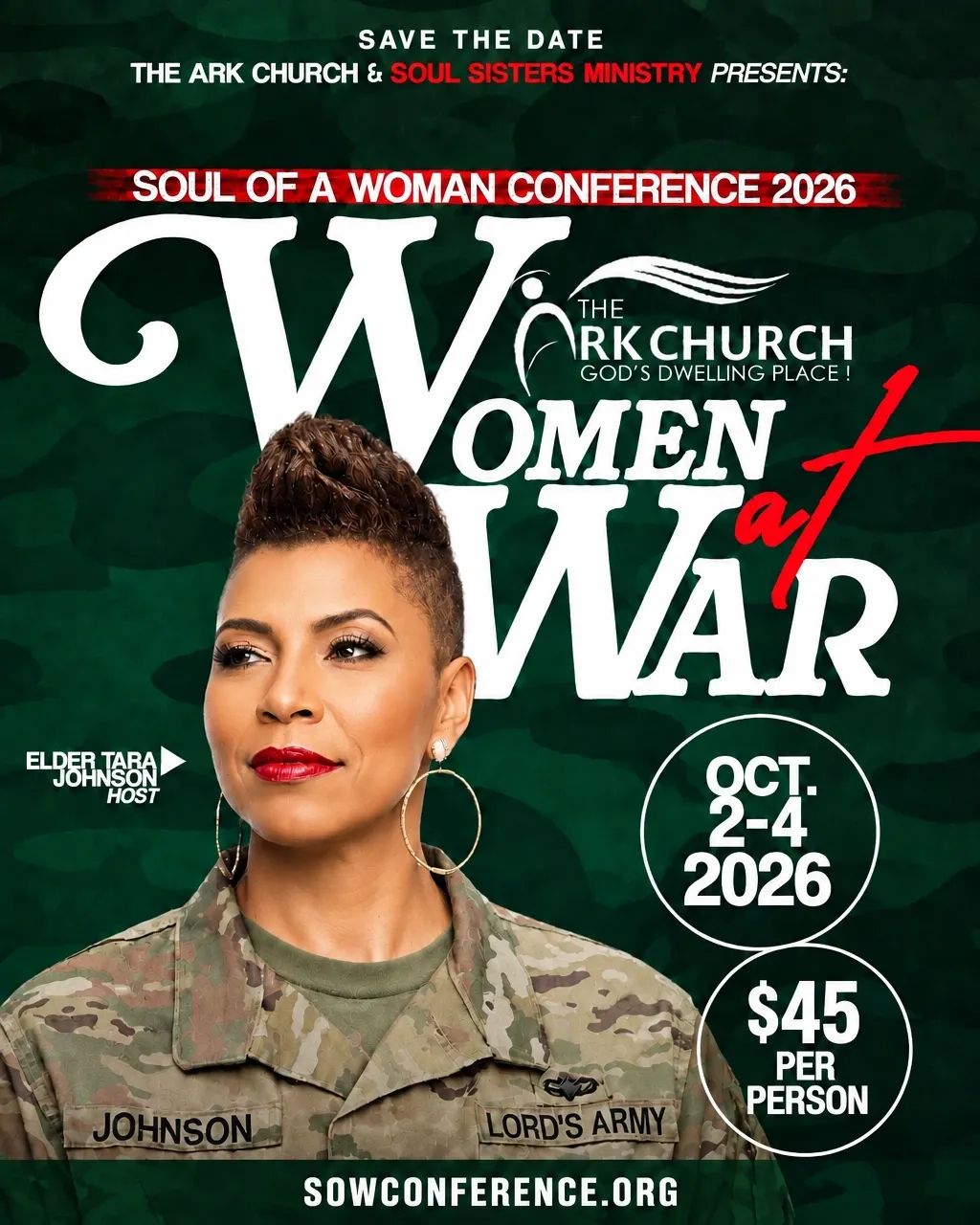 Soul of a Woman Conference 2026 Women at War flyer